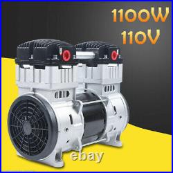 1100W 7CFM Compressor Head Small Air Mute Oilless Vacuum Pump Silent Air Pump US