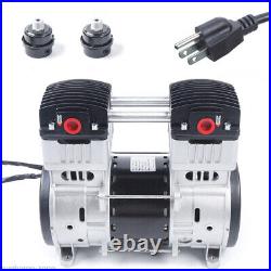 1100W 7CFM Compressor Head Small Air Mute Oilless Vacuum Pump Silent Air Pump US