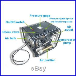 1100W 8bar Scuba Diving Breathing Air Compressor 110V Pump With50ft Hose Regulator