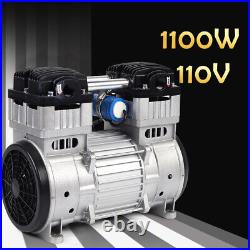 110V Air Compressor Head Small Air Pump Head Motor Oilless Diaphragm Vacuum Pump