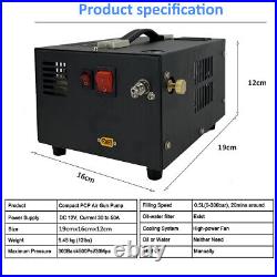12V/110V PCP Air Compressor 30Mpa/4500Psi Manual-Stop High Pressure Built-in Fan