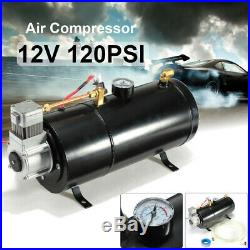 12V 120 PSI Air Compressor with 0.7 Gallon Tank Pump For Air Horn Boat Bus Truck
