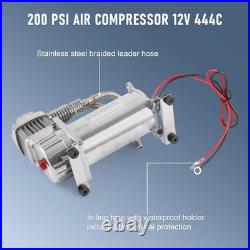 12V 444C 200 PSI Chrome Air Compressor for Auto/Motorcycle