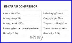 12V Digital Display Portable Air Compressor Pump Dual Cylinder Tire Inflator