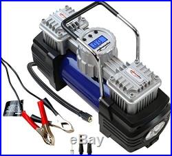 12V Duo Power Portable Air Compressor Pump with Battery Clamps ATV Truck SUV Car