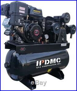 13HP Gas Powered Piston Pump Air Compressor & Horizontal Tank, 3-Cylinder