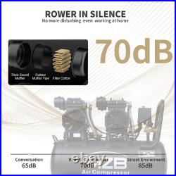 13.2 Gallon Ultra Quiet Air Compressor 2.2KW, 3PH Steel Tanks 70dB Noise Level