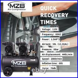 13.2 Gallon Ultra Quiet Air Compressor 2.2KW, 3PH Steel Tanks 70dB Noise Level