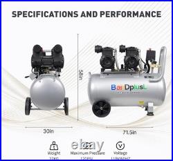 14.5 Gallon Ultra Quiet Air Compressor 110V/60Hz 1.5HP 8.8CFM, Oil-Free 70dB