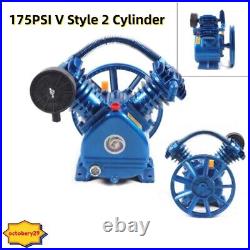 175PSI V Style 2 Cylinder Air Compressor Pump Double Stage Head Air Tool 3HP