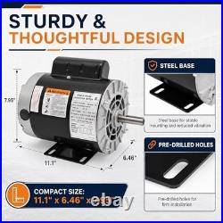 1/2HP AC Motor 3450 RPM 115V/230V, 56 Frame Air Compressor, Quiet 68dB, Keyed Sh