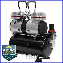 1/3 HP Twin Piston Airbrush Compressor Professional Oil-less Air Pump withTank