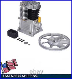 1.5KW Piston Twin Cylinder Air Compressor Head Pump Aluminum Pump Replacement