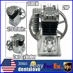 1.5KW Two Cylinder Piston Air Compressor Pump 2HP Motor Head with 175 L/min