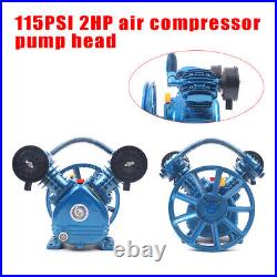 1 Stage 2HP 2 Cylinder Pneumatic Air Compressor Motor Air Pump Head 115PSI 1500W