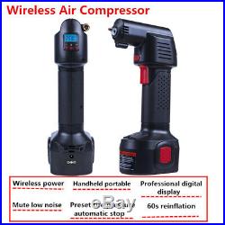 1x Portable Handheld Air Compressor Pump Auto Car Tire Inflator Digital Pressure