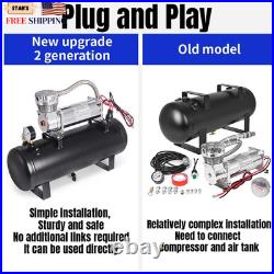 200PSI Heavy Duty Air Suspension on Board Air Compressor with 2 Gallon Tank NEW