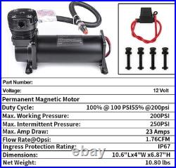 200 PSI Portable On Board Air Compressor with 3 Gallon Compressed Storage Tank