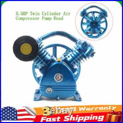 21CFM 5HP 175 PSI Air Compressor Pump Motor Head Double Stage V-Style 2-Cylinder