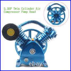 21CFM 5HP 2-Cylinder Air Compressor Pump Motor Head Double Stage 175PSI V Style