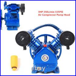 2200W 3HP V-Style 2 Piston Twin Cylinder Air Compressor Pump Motor Head 115PSI