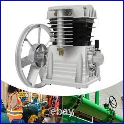 2HP Piston Air Compressor Pump Twin Cylinder Oil Lubricated Belt Drive Aluminum