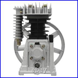 2HP Piston Air Compressor Pump Twin Cylinder Oil Lubricated Belt Drive Aluminum