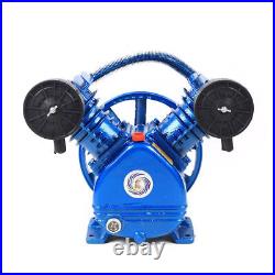2Piston 3HP V Style Twin Cylinder Air Compressor Pump Head Single Stage Oil View