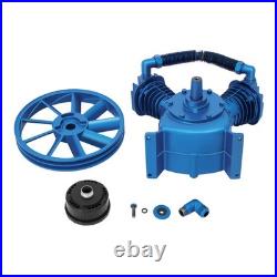 2-Cylinder Air Compressor Pump Motor Head Double Stage V-Style 21CFM 5HP 175 PSI
