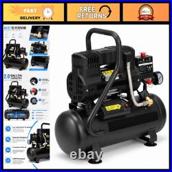 2 Gallon Oil-Free Air Compressor, 1.0HP, 100 PSI, Quiet 65dB, Portable & Lightwe