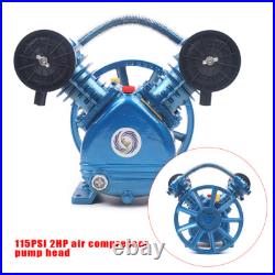 2 Piston Air Compressor Head Pump V Style Twin Cylinder Single Stage 2HP 115PSI