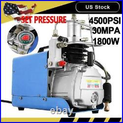 30MPA 4500PSI High Pressure Air Compressor PCP Airgun Scuba Auto Shut Air Pump