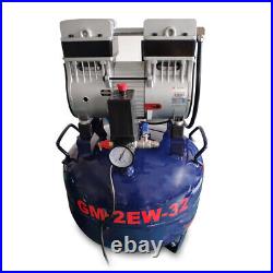 32L Dental Medical Air Compressor Silent Noiseless Air Compressor Oilless 115PSI