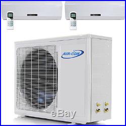 36000 BTU Dual Zone Ductless Mini Split Air Conditioner Heat Pump 18000 x 2