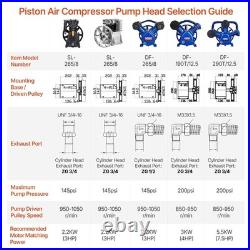 3HP 11.8CFM Single Stage Twin Cylinder Aluminum Air Compressor Pump 115PSI