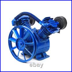 3HP 2-Piston V-Style Blue Air Compressor Head Pump Twin Cylinder Single Stage