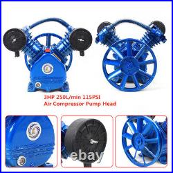 3HP 2 Piston V Style Twin Cylinder Air Compressor Pump Head Single Stage 115PSI