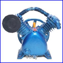 3HP 4000W V Style Twin Cylinder Air Compressor Pump Motor Head Air Tool Blue
