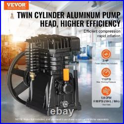3HP 5.8CFM 90PSI Twin Cylinder Piston Air Compressor Pump Head with Gaskets