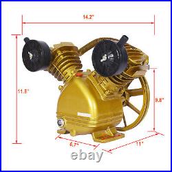 3HP Air Compressor Head Pump Dual-Cylinder 2 Piston 115PSI Cast Iron Replacehead