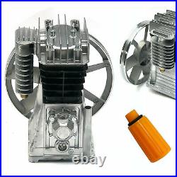 3HP Air Compressor Pump Head Motor Twin Cylinder Oil Lubricated Air Tool 250L/mi