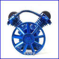 3HP Cast Iron Twin Cylinder Air Compressor Head Pump Motor 115PSI Blue 1050PRM