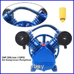 3 HP 2-Piston Replacement Air Compressor Pump Single Stage V Style Twin Cylinder