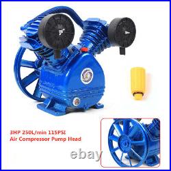 3 HP V Style 2 Piston Twin Cylinder Air Compressor Pump Motor Head Air Tool NEW