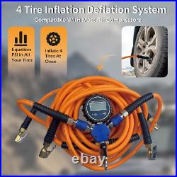 4-Way Tire Inflation & Deflation System with Digital Pressure Gauge
