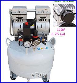 560W 9gal Tank Gal Air Compressor Pump Pneumatic Noiseless Dental Pump