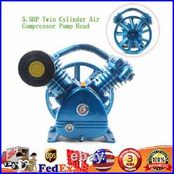 5HP V Style 2-Cylinder Air Compressor Pump Motor Head Double Stage 175PSI