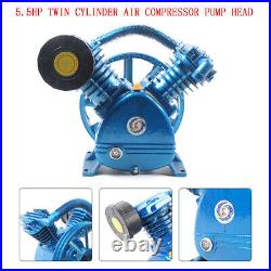 5HP V Style 2-Cylinder Air Compressor Pump Motor Head Double Stage 175PSI