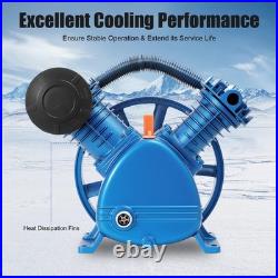 5.5HP 175PSI 8-11CFM Twin Cyl 2-Level Cast Iron Air Comp Pump Head Replacement