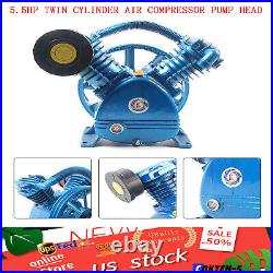 5.5HP 175PSI Twin Cylinder Air Compressor Pump Head V Type Double Stage